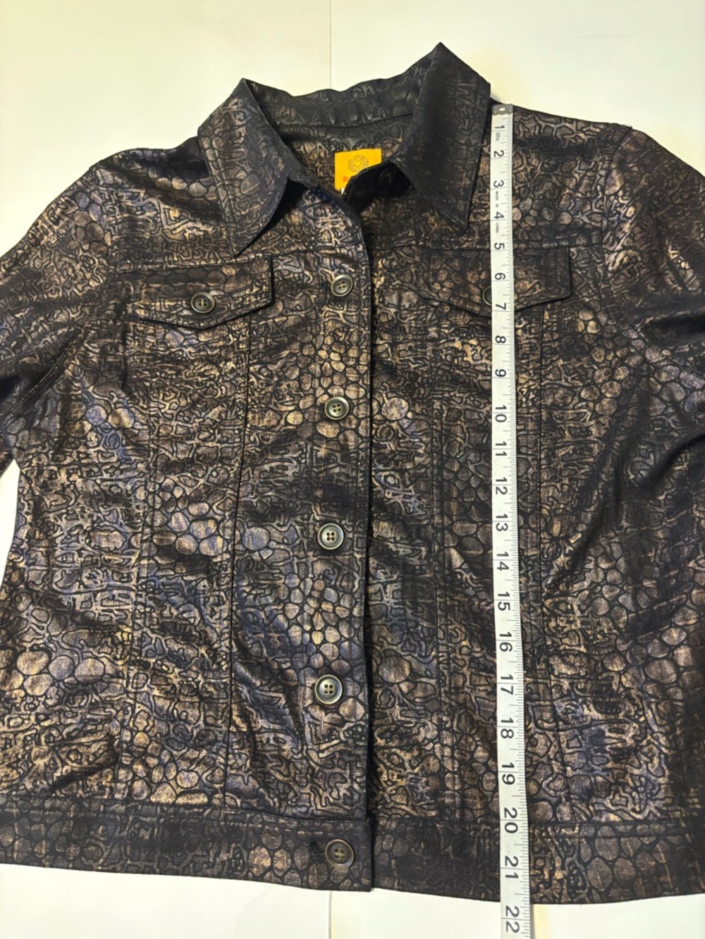 Ruby Rd. Metallic Black Cropped Utility Jacket - Picture 7 of 8